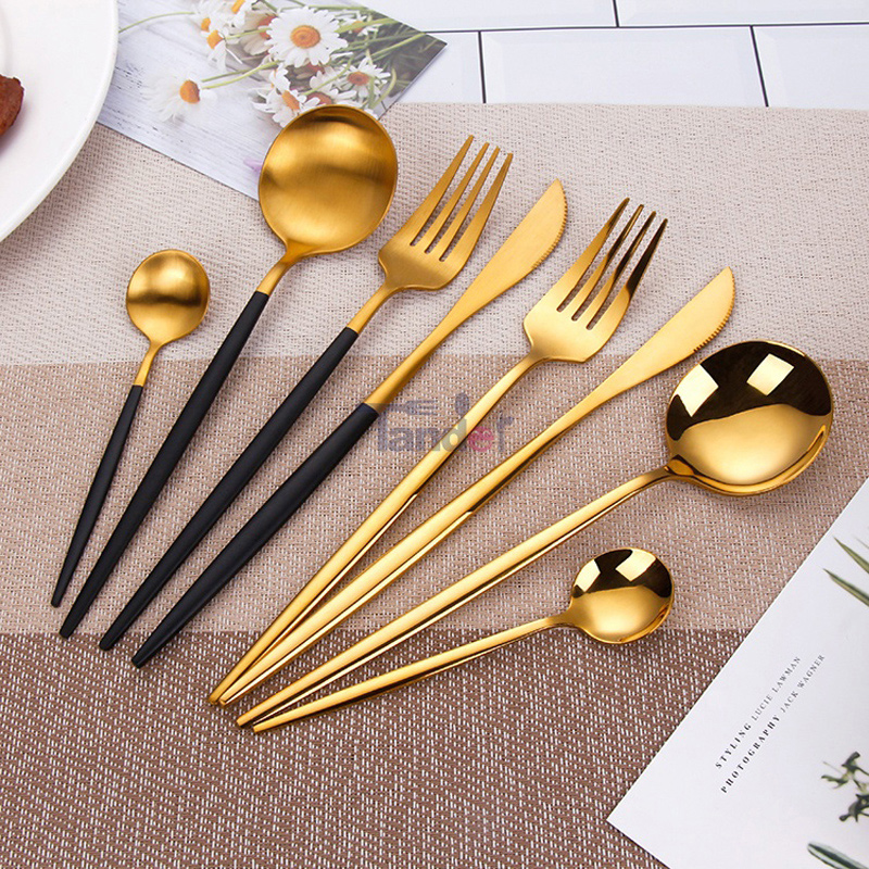 4 Pcs En Acier Inoxydable Vaisselle Ensemble Or Couverts Cuillère Fourchette Couteau Pour Cuisine Dîner Couverts Ensemble